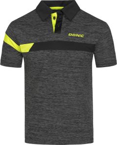Donic Polo Stripes Anthracite Chiné